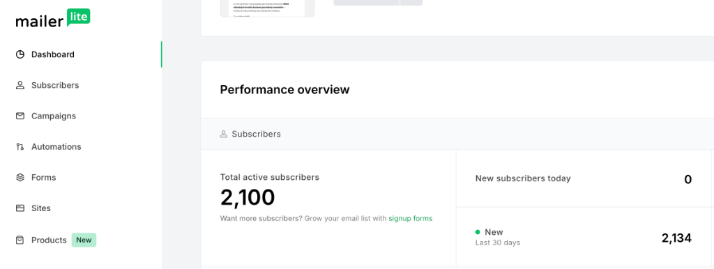 MailerLite Screenshot